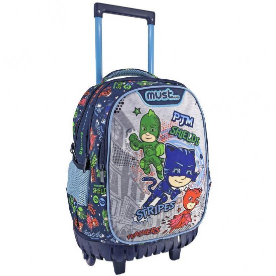 Must PJ Masks Anyone Can Be Hero Σχολική Τσάντα Τρόλεϊ Δημοτικού Μπλε