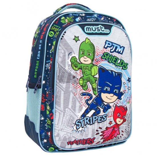 Σχολική Τσάντα Πλάτης Δημοτικού PJ Masks με LED Φώτα και 3 Θήκες