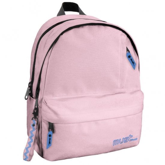 Must Monochrome rPET Plus Backpack – Light Pink with 2 Main Compartments