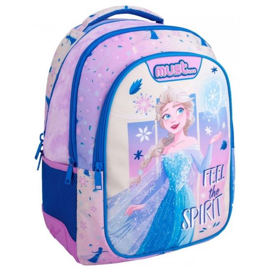 Must Σχολική Τσάντα Πλάτης Frozen – Λιλά με Μπλε Λεπτομέρειες