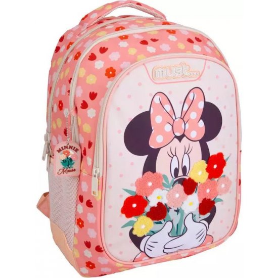 Σχολική Τσάντα Πλάτης Δημοτικού Disney Minnie - Σομόν με Πορτοκαλί Λεπτομέρειες