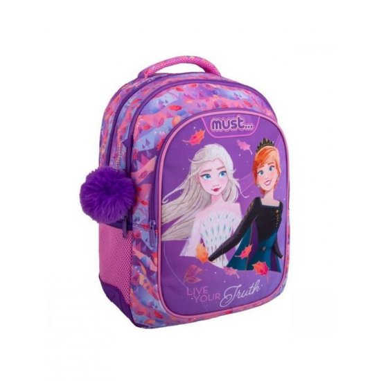 Must Frozen Disney Σχολική Τσάντα Πλάτης – Μωβ & Φούξια